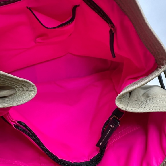 Dooney & Bourke Victoria Tan Beige Nylon Shoulder Bag With Leather Details Large - Picture 12 of 14